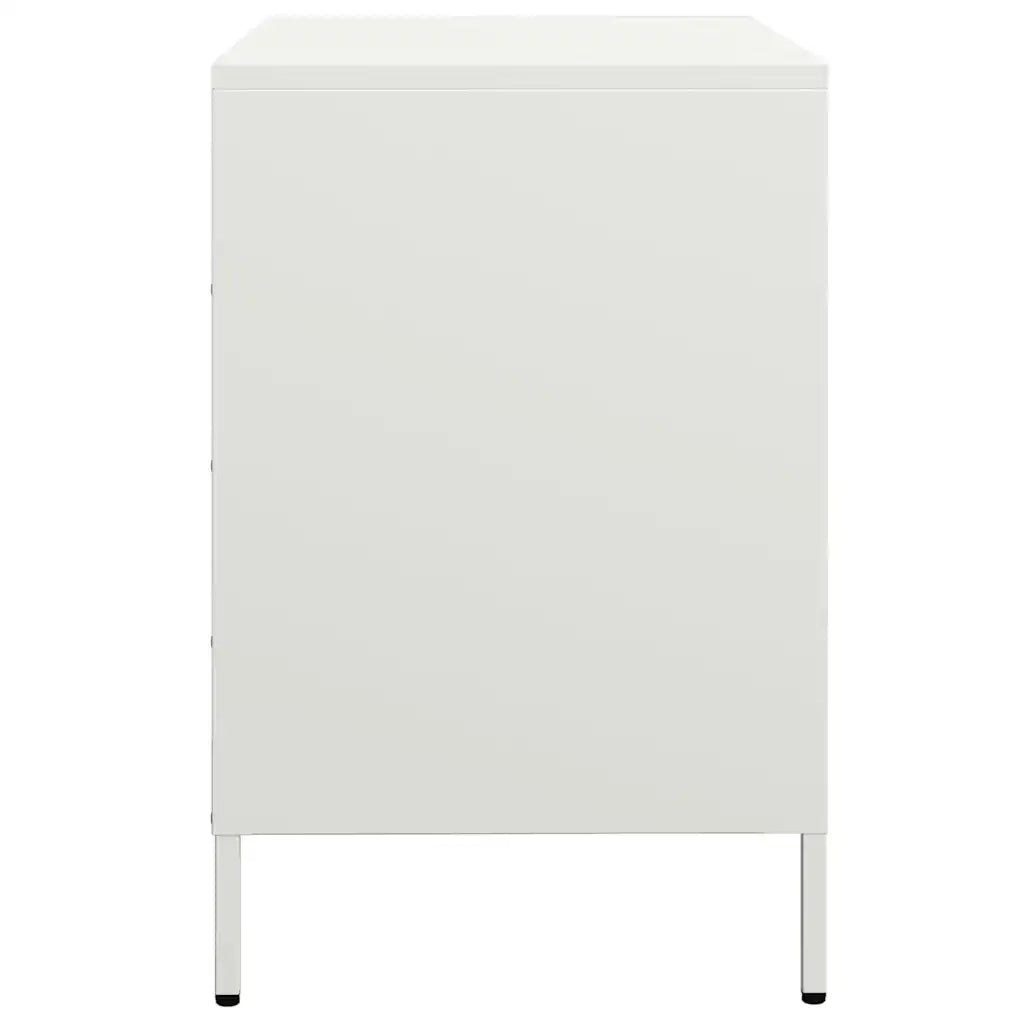 Credenza Bianca 68x39x58,5 cm in Acciaio Laminato a Freddo
