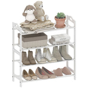 Scaffale per Scarpe in Bamb¨´ 12 Pares ¨C zephmum ¨C Bianco 67.5x24.7x72 cm