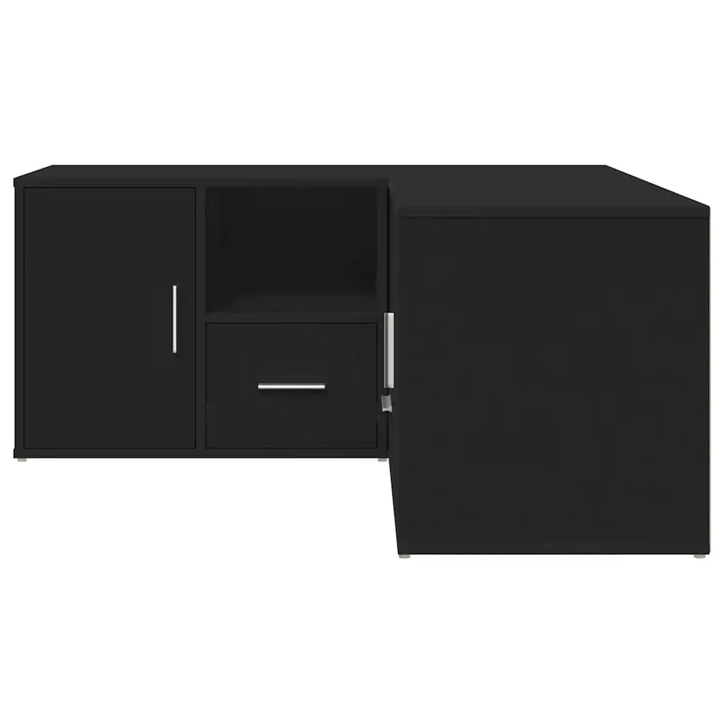 vidaXL Mobile Angolare Nero 160x40x45 cm in Truciolato