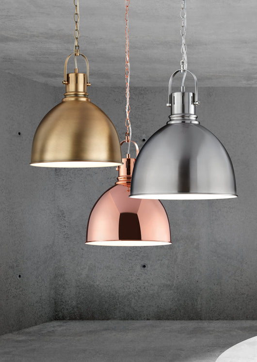 Lampada a Sospensione da Interno  E27 in Metallo Ottone Invecchiato