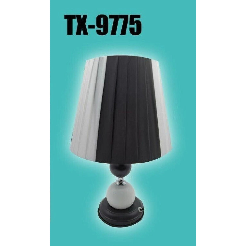 Trade Shop - Lume Lampada Da Tavolo Abat Jour Con Paralume Comodino Camera Casa Luce Tx-9775 -