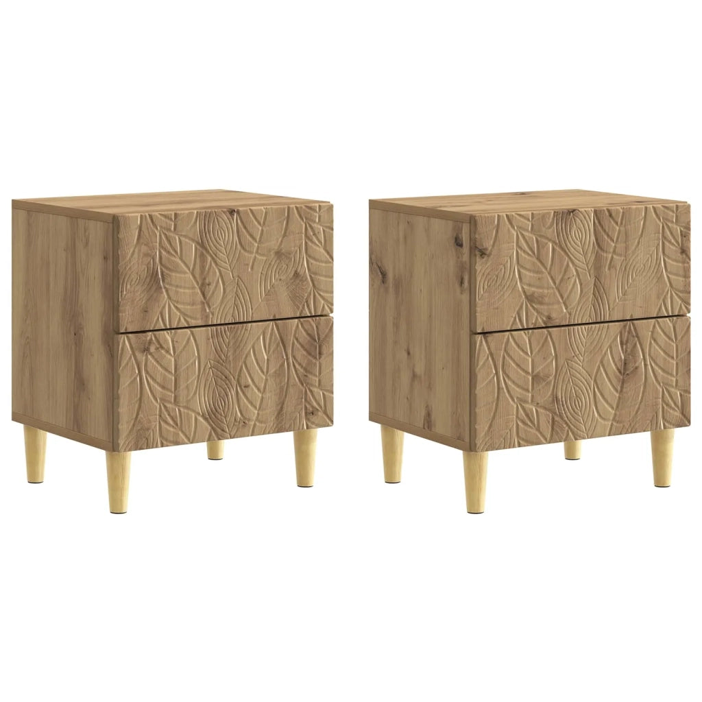 Comodino 2 pz Rovere Artigianale 43 x 34,5 x 48 cm 895004