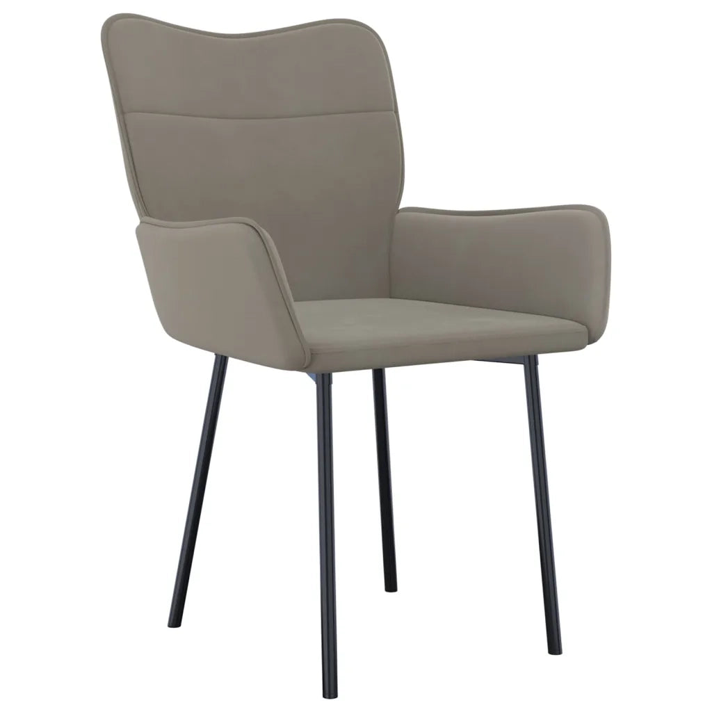 Sedie da Pranzo 2 pz Grigio Chiaro in Velluto cod mxl 12405