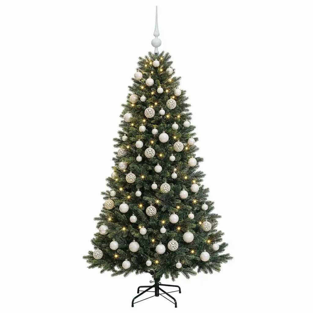 Albero di Natale Artificiale con Palline 180 cm 300 LED 3467104