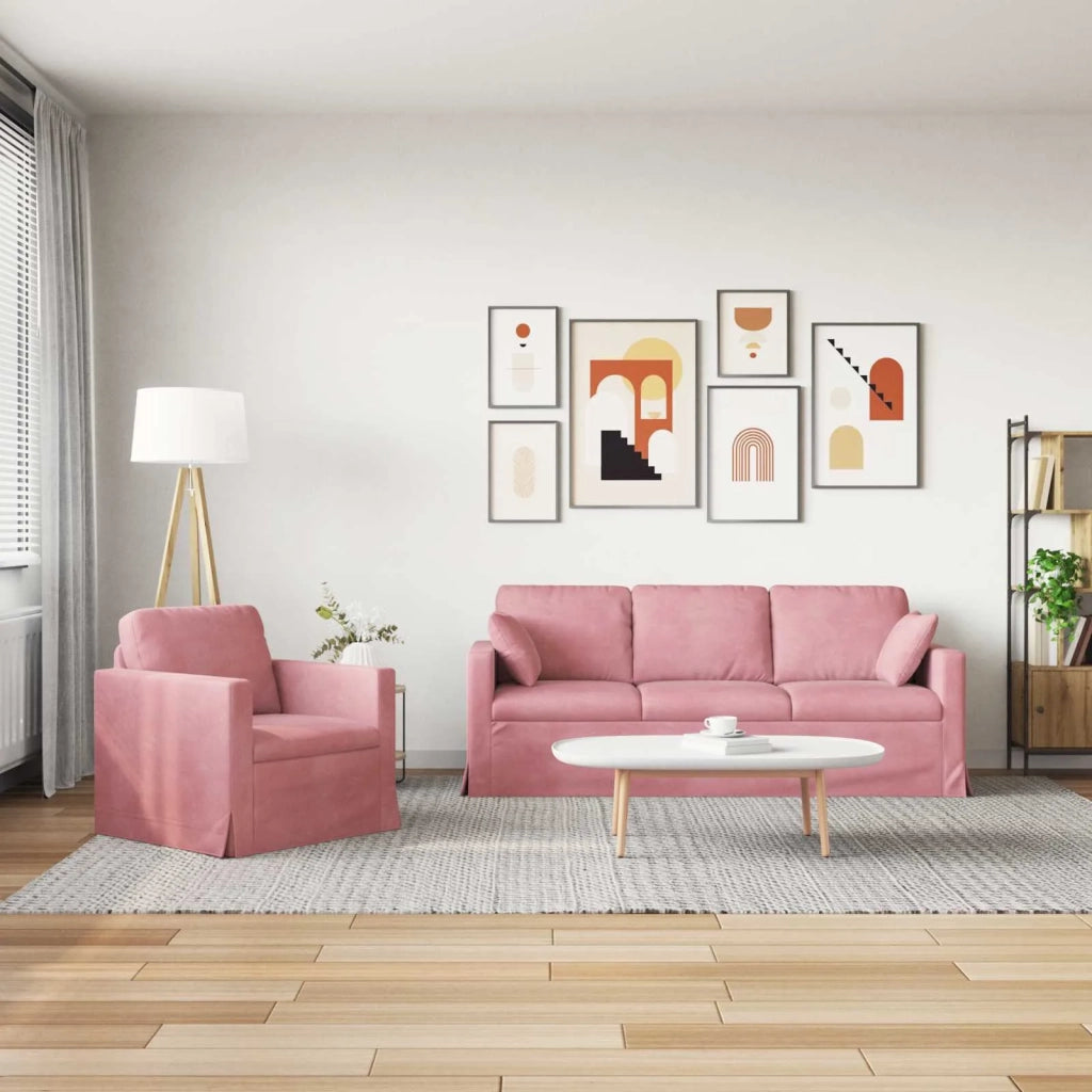 Set di divani 2 pcs Rosa 198 x 78 x 80 cm Velluto