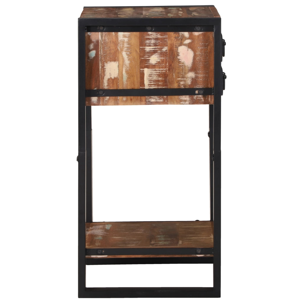 Supporto Telefonico Multicolore 40x40x80 cm Legno Massello Recuperato