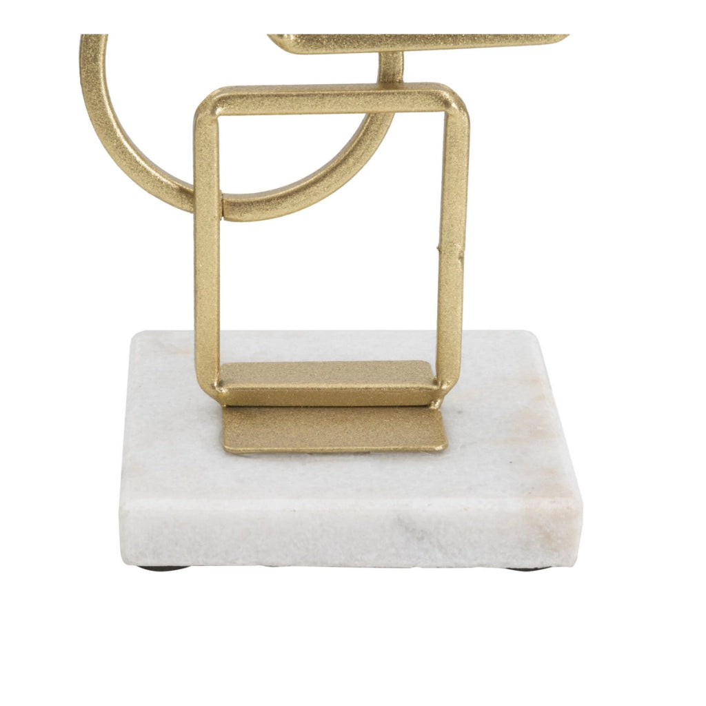 Portacandela VKH343, Oro, Marmo, 13x10x31,5 cm