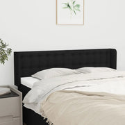 Testiera ad Orecchio-Testata con Orecchie Nera 147x16x78/88 cm in Tessuto 485755