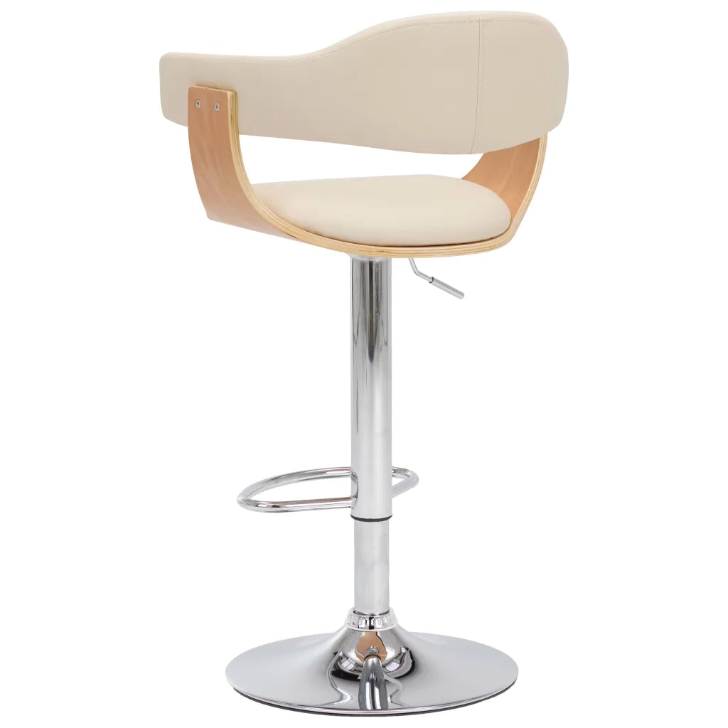 Sgabelli da Bar 2 pz Crema in Legno Piegato e Similpelle cod mxl 69094