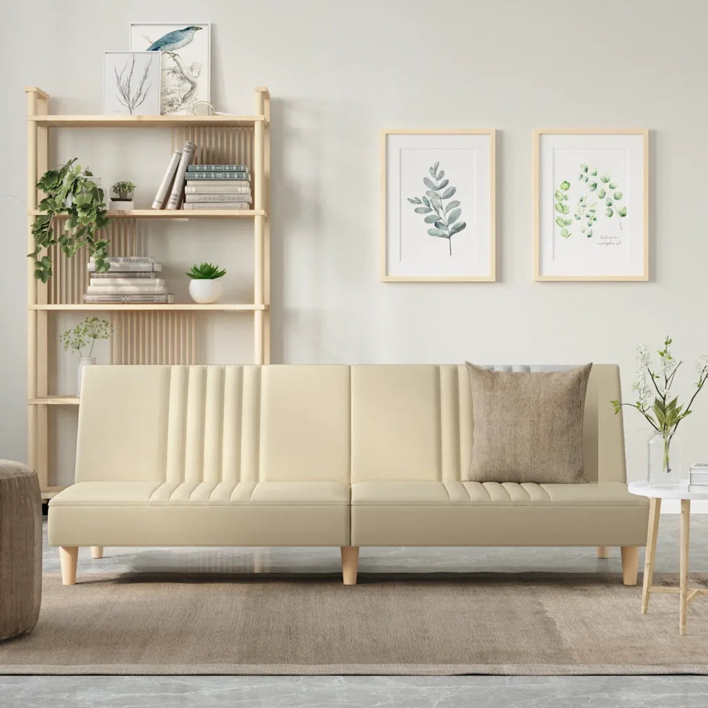vidaXL Divano Letto Crema in Tessuto