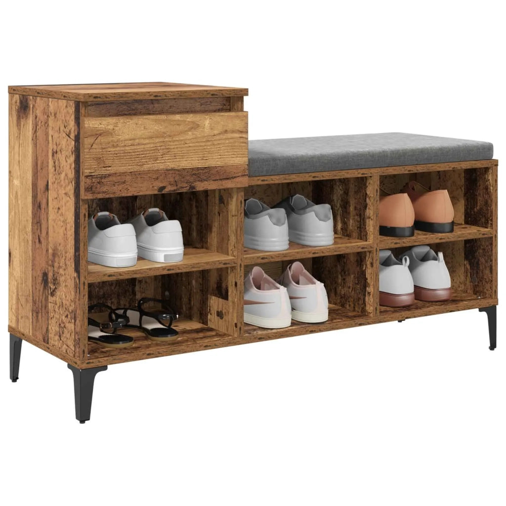 Scarpiera | Mobile per scarpe con cassetto Legno vecchio 102 x 36 x 60 cm