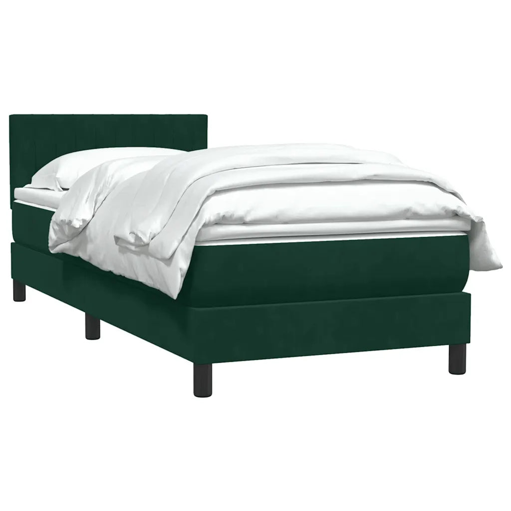 Giroletto a Molle con Materasso Verde Scuro 80x220 cm Velluto 3316428