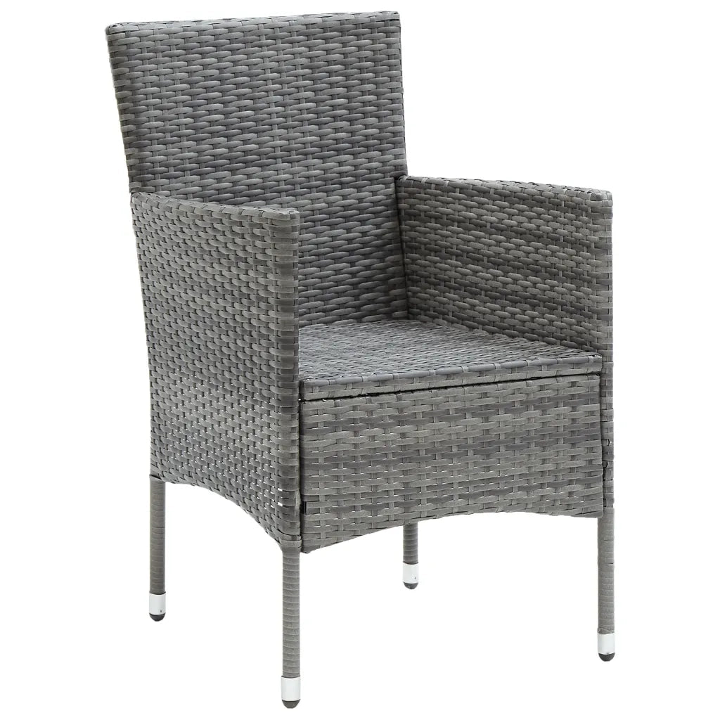 Sedie da Pranzo per Giardino 4 pz | Sedie da Esterno in Polyrattan Grigio