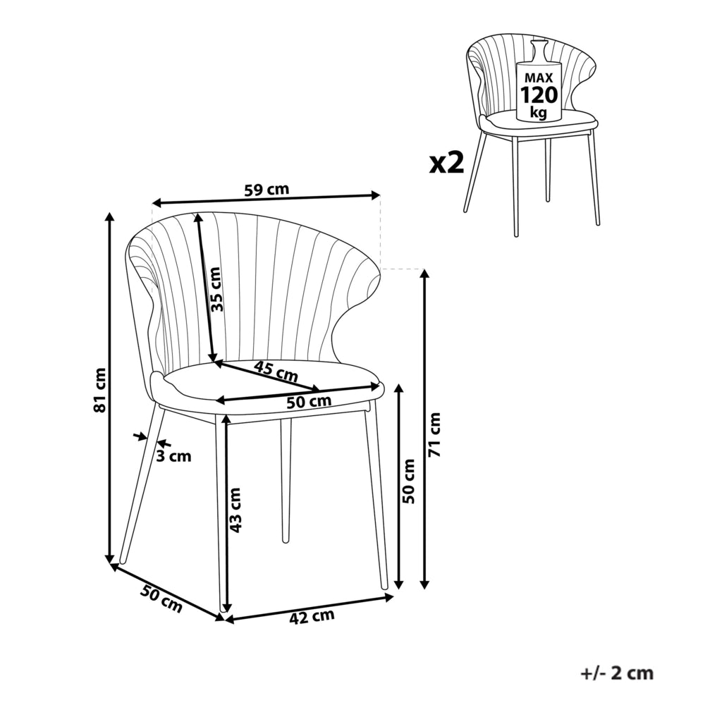 Set di 2 sedie da pranzo con rivestimento in velluto giallo e gambe nere retrò industriale