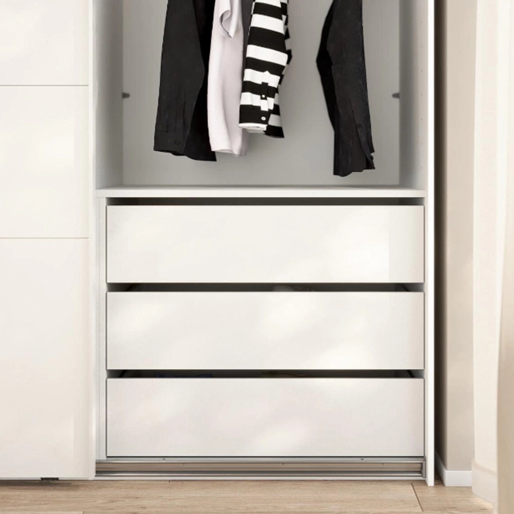 Cassettiera Boulogne, Settimino multiuso, Comò camera da letto, Mobile con cassetti, 87x55 h70 cm, Bianco