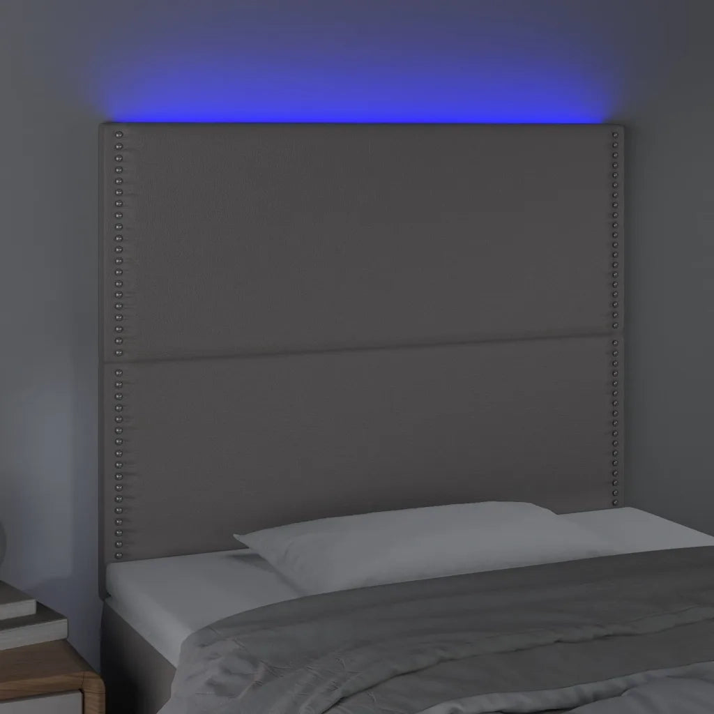 Testiera | Testata a LED Grigio 100x5x118/128cm in Similpelle