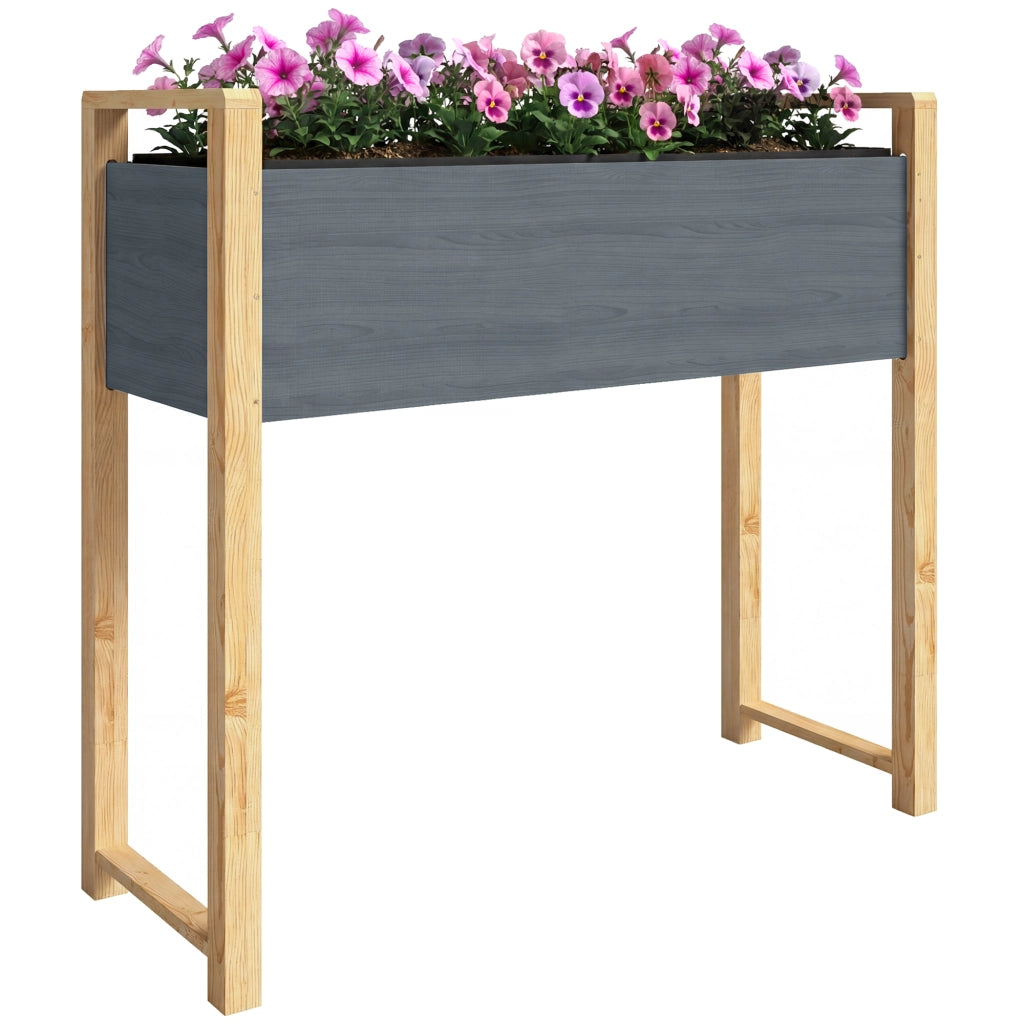 Letto da Giardino Rialzato con Telaio ¨C zephmum ¨C Grigio 98x37x90 cm