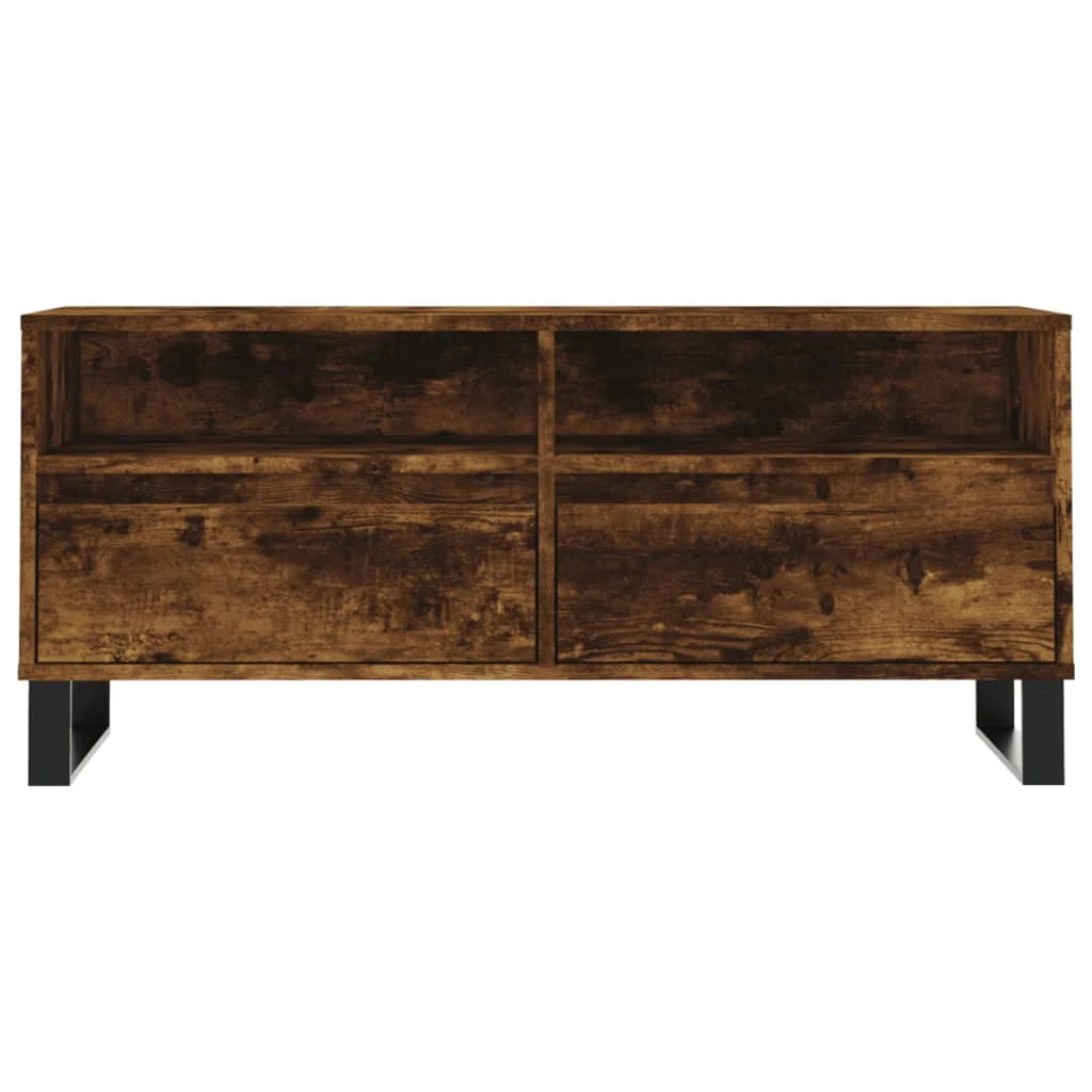 Mobile TV multimediale mensola TV credenza mobile TV sala da pranzo soggiorno camera da letto rovere affumicato 100 x 34,5 x 44,5 cm legno ingegnerizzato marrone 02_0027260