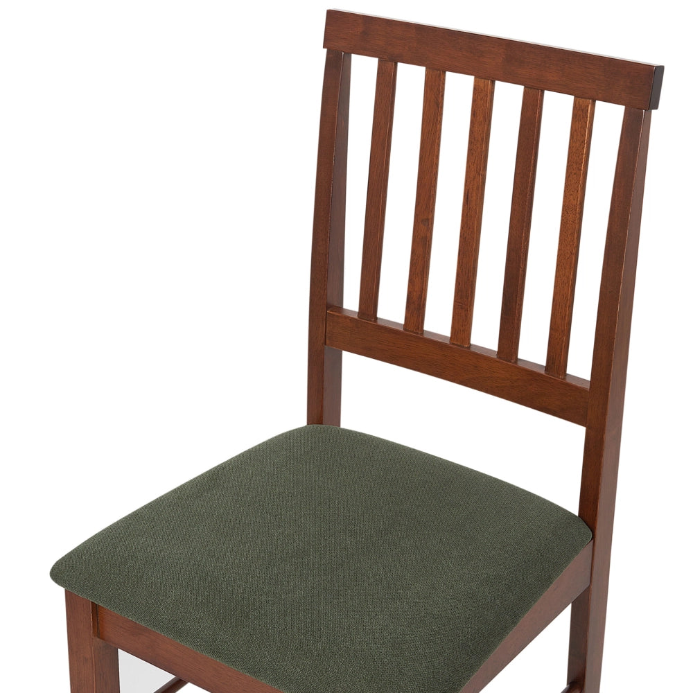 Set di 2 sedie da pranzo imbottite in marrone scuro verde scuro stile tradizionale e classico