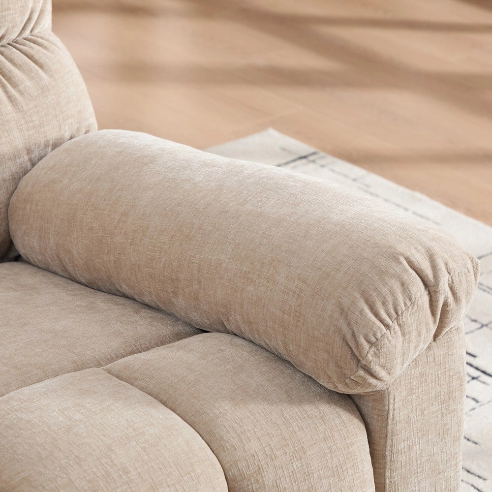 Poltrona Relax Elettrica Alzapersona con Massaggio, Riscaldamento e Poggiapiedi ¨C MINIMAL ¨C Beige Chiaro