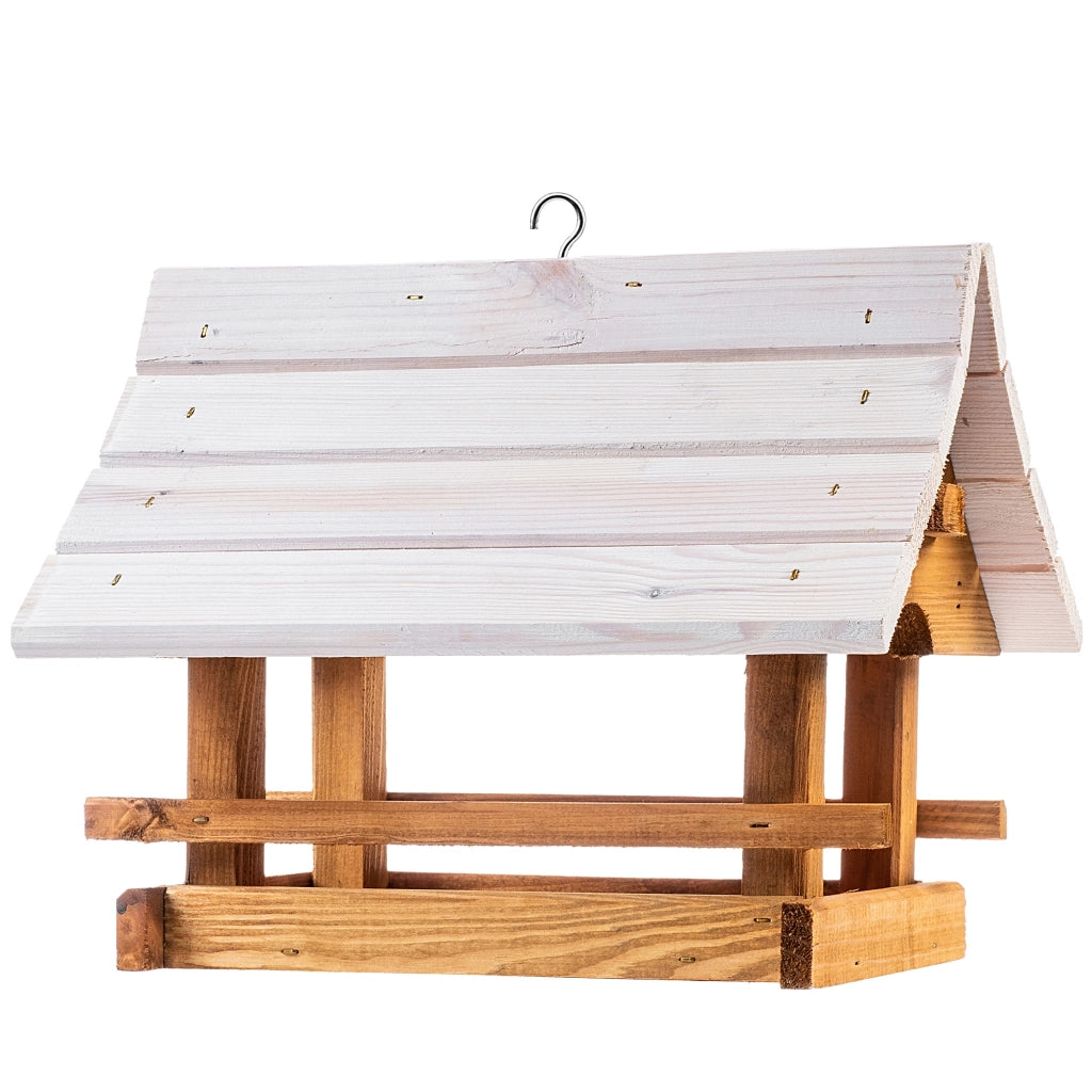 KADAX Grande mangiatoia per uccelli in legno da appendere, decorazione da giardino.