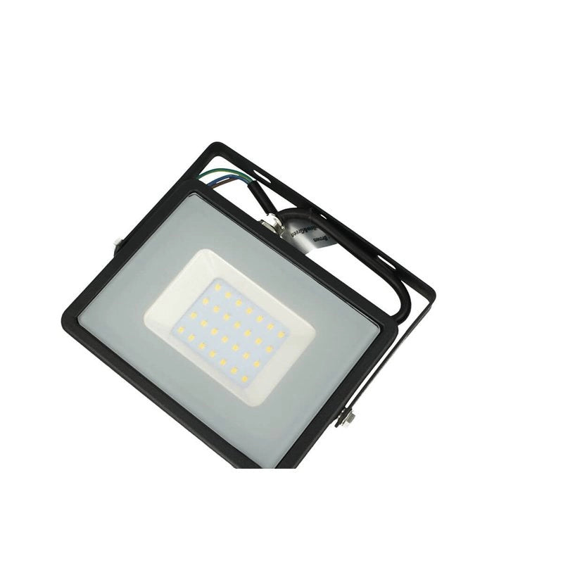 Faro Led Flood Light 30W IP65 Bianco Naturale Super Slim Carcassa Nera Smd Samsung Garanzia 5 Anni SKU-401