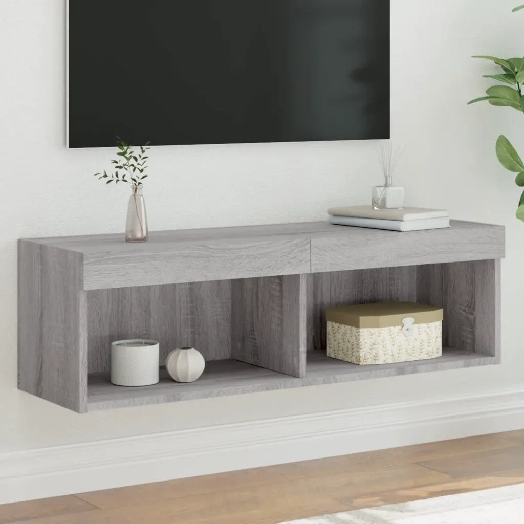 Mobile Porta TV con Luci LED-Mobile per TV-Credenza TV Grigio Sonoma 100x30x30 cm