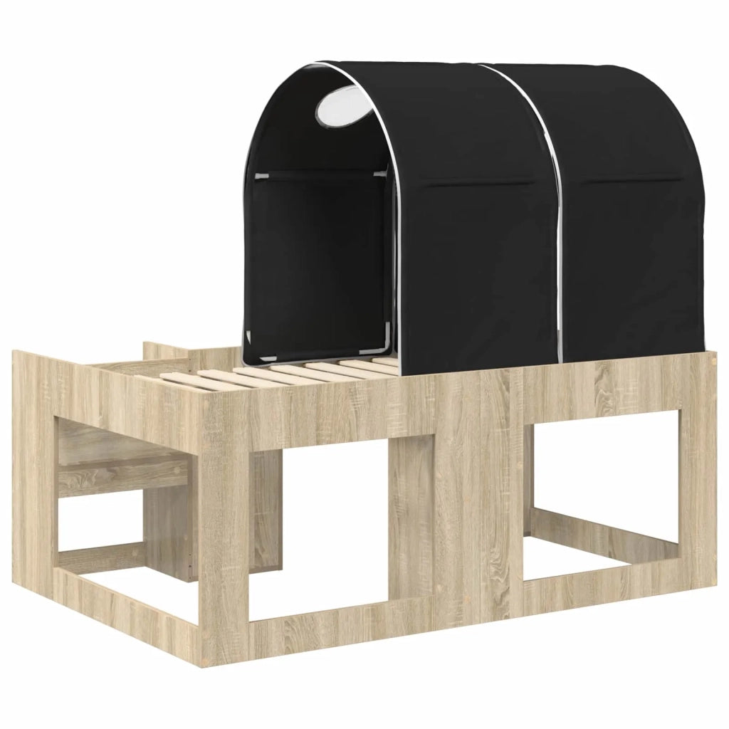 Letto con Tunnel 3 pz Rovere Sonoma e Nero Legno ingegnerizzato 3423508