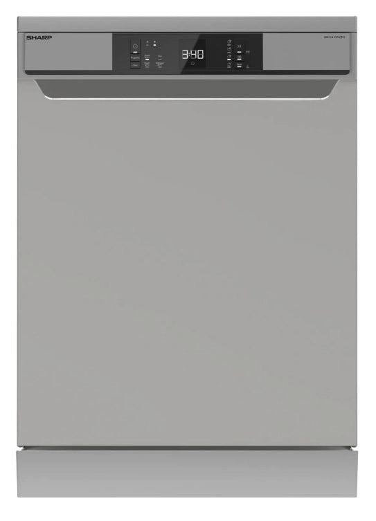 Sharp qw-na1cf47et ix lavastoviglie libera installazione inox, 13 coperti, classe e, 4 programmi