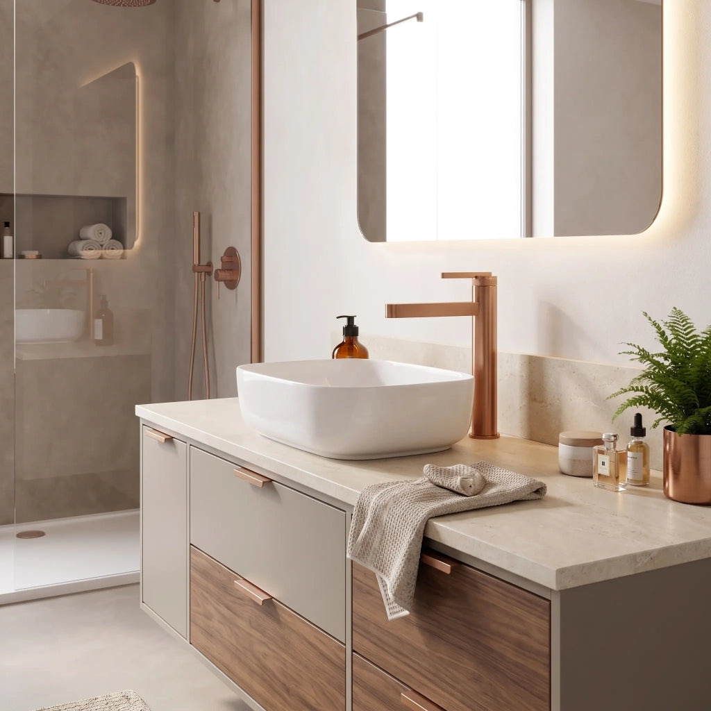 Rubinetto Da Bagno Rea Grace Brush Copper High
