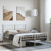 Giroletto con Testiera e Pediera Metallo Bianco 150x200 cmcod mxl 101283