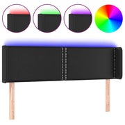 Testiera | Testata a LED Nera 147x16x78/88 cm in Similpelle