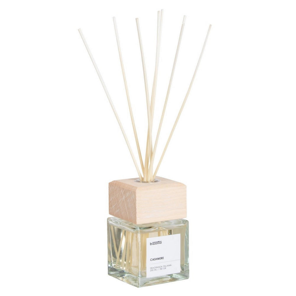 Diffusore per Ambienti con Bastoncini e Tappo in Legno Bizzotto Formato: 200 ml, Fragranza: Cashmere