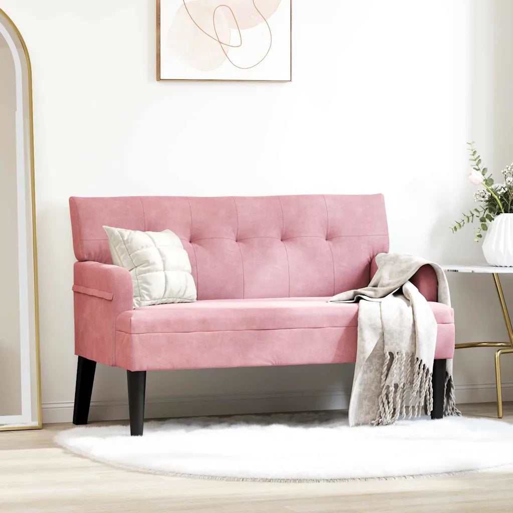 Panca Chesterfield Rosa 112 x 65,5 x 75 cm Velluto CFW6221305
