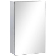 Mobile da Bagno a Parete con Specchio ¨C Xylo ¨C 3 Ripiani, Argento, 39x12x60 cm