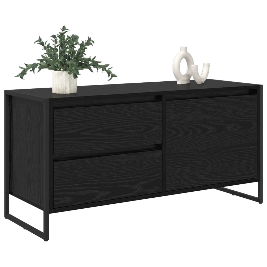 Mobile TV-Credenza per TV-Console TV Rovere Nero 100 x 36 x 49.5 cm Legno multistrato