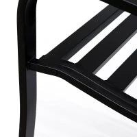 Panchina da Giardino 2 Posti con Schienale Decorato in Ghisa e Metallo, 127x60x89cm, Nero
