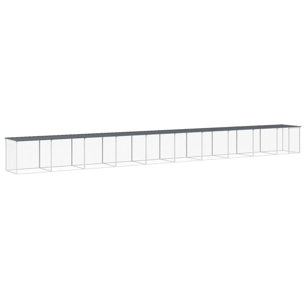 Recinto per pollaio con tetto 1003 x 98 x 90 cm in acciaio zincato antracite 02_0043968