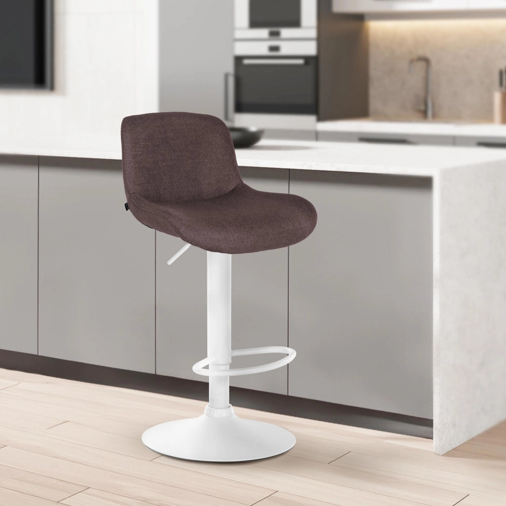 Set di 2 sgabelli da bar Solon tessuto bianco 1