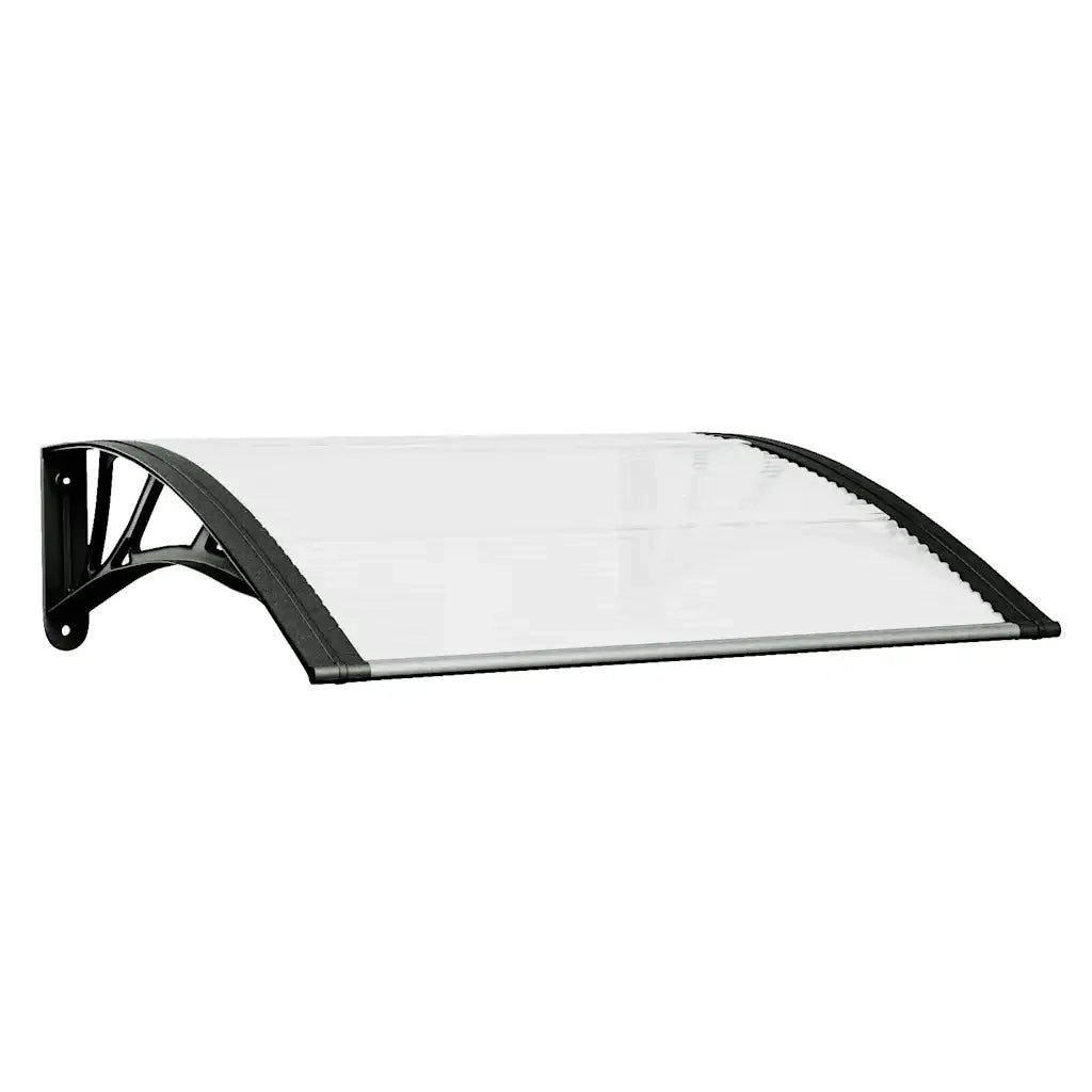 Tettoia per Porta Nero e Trasparente 80x75 cm in Policarbonato CFW2627207