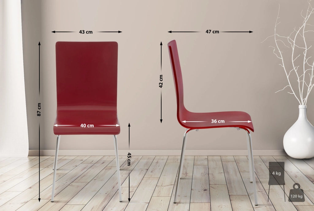 Set 2x Sedie Visitatore PEPE rosso
