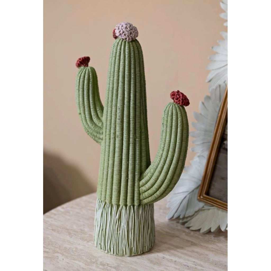 Scultura Cactus 1, Multicolore, Poliresina, 13x7x25 cm