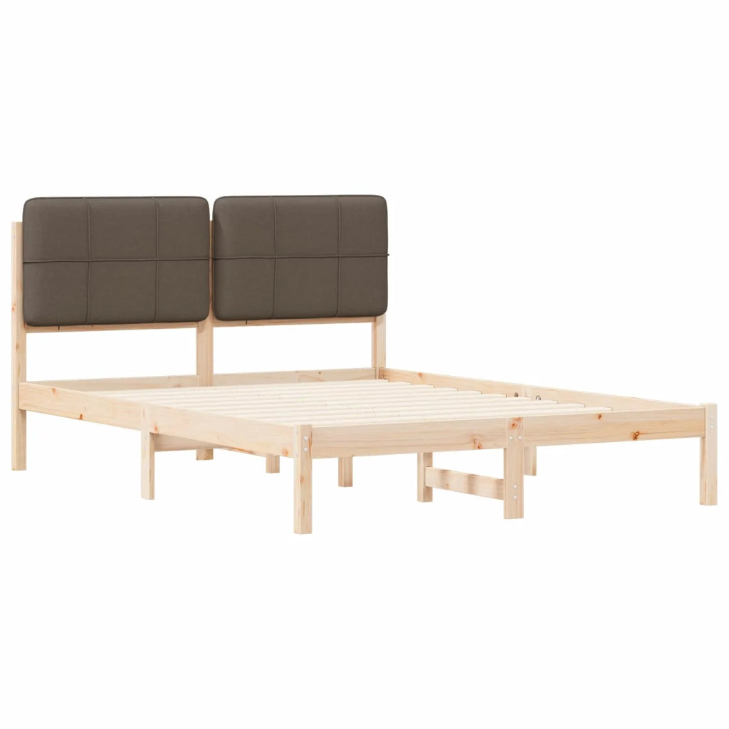Letto con Testiera Rivestita Talpa 140 x 190 cm Pino massello 877987