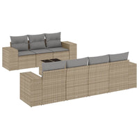 Set Divano da Giardino 8 pz con Cuscini Beige in Polyrattan 3254666