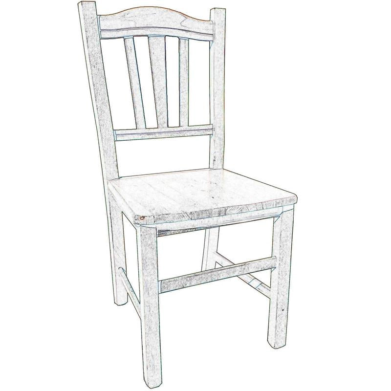 SET 4PZ SEDIA IN LEGNO MASSELLO CON SEDUTA COMPATTA E SCHIENALE ALTO LAVORATO -  COLORE NOCE 90X45X46 CM