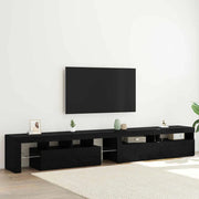 Mobile TV 3 pz-Mobile per TV-Credenza TV Rovere Nero 260 x 37 x 40 cm Legno multistrato 754002