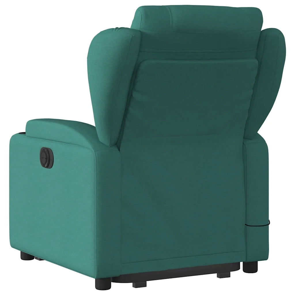 Poltrona Alzapersona Massaggiante Verde Scuro in Tessuto 3204500