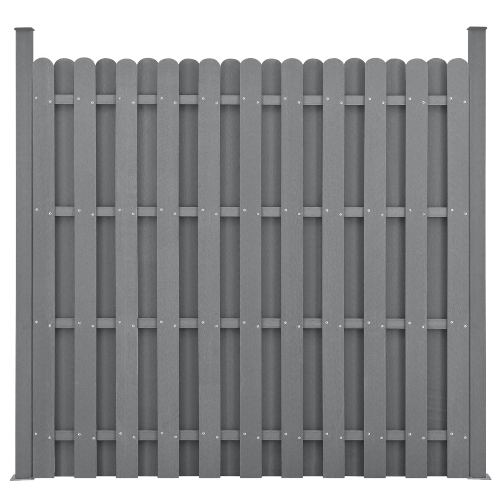 Recinzione in WPC per Giardino Staccionata a Doppia Faccia Steccato Alto 185 cm Lungo 376 cm Grigio NEU.HOLZ