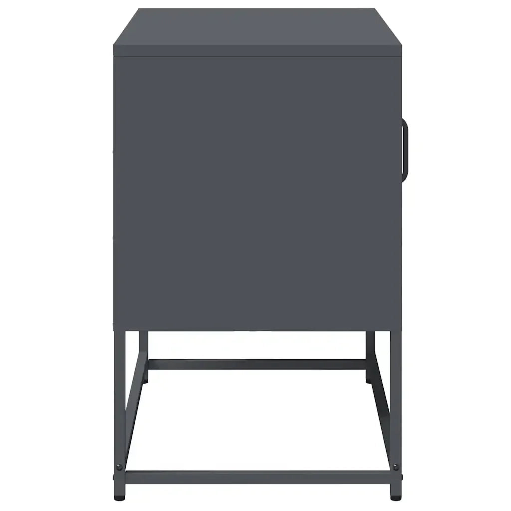 Mobile porta TV con pratico vano contenitore 68 x 39 x 60 cm accogliente stile industriale acciaio antracite 02_0049876