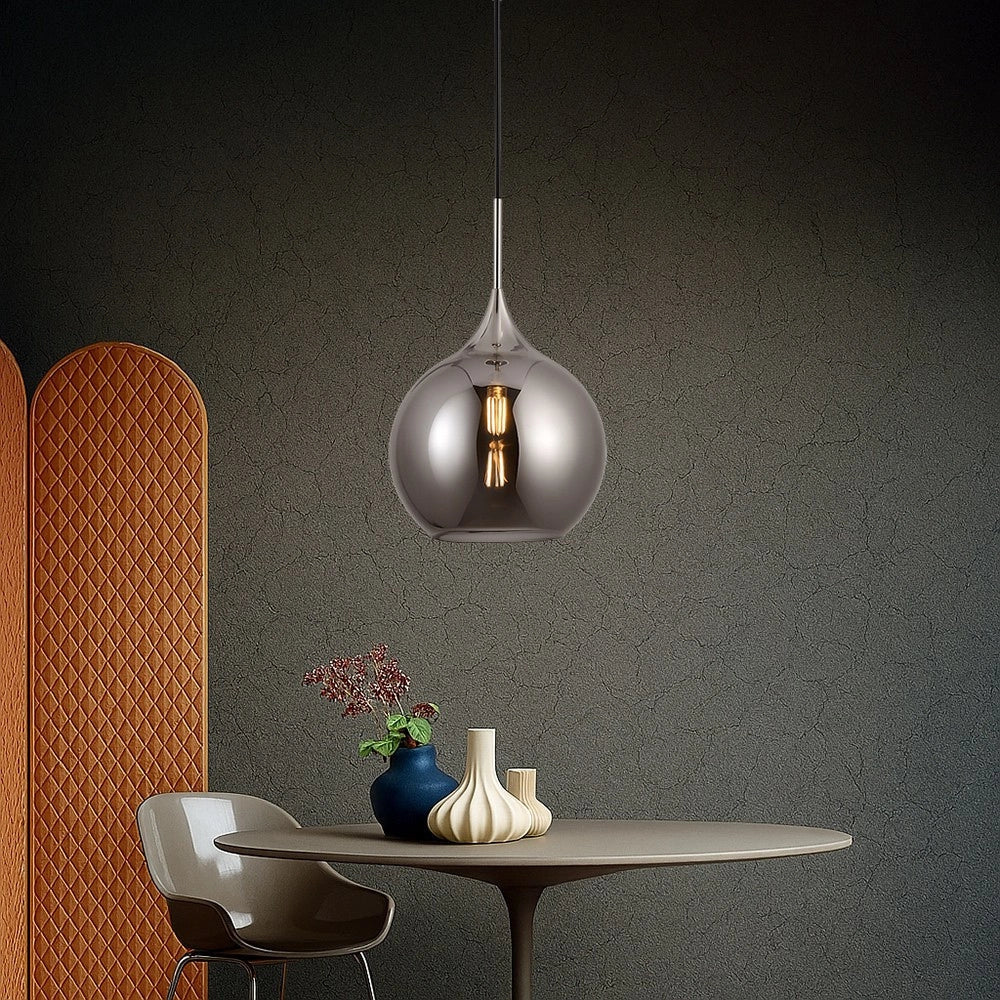 Trade Shop - Lampadario A Sospensione Decorativa In Metallo Con Sfera In Vetro Attacco E27 Ip20 A72 -